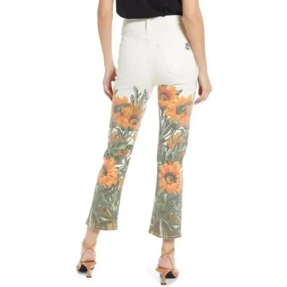 NWT MOTHER Water for Flowers High Waisted Rider Ankle White Jeans Size 24 $298 - Picture 5 of 8